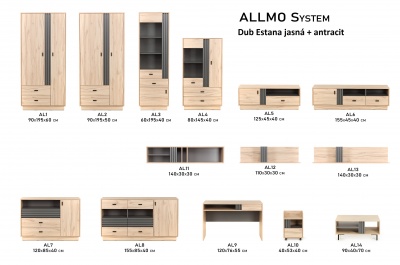 Obývací stěna Allmo - sestava 2