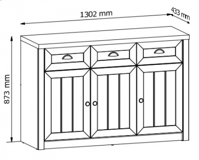 Komoda šedá K3SP Prowansja