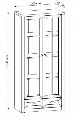 Vitrína šedá W2S Prowansja