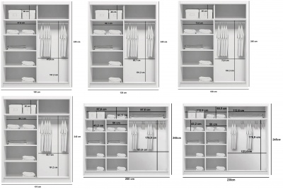 Šatní skříň A2 - výška 245 cm