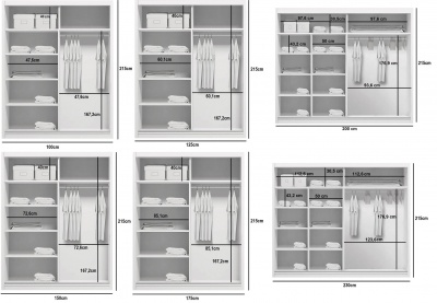 Šatní skříň A6 - výška 215 cm