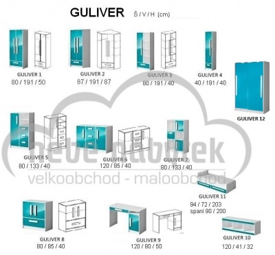 Komoda 120 Guliver 6 - VELKÁ SLEVA - SKLADEM 1ks