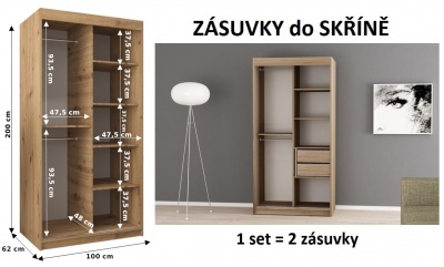 Šatní skříň Otka 2 - 100 cm