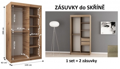 Šatní skříň Rock - 120 cm