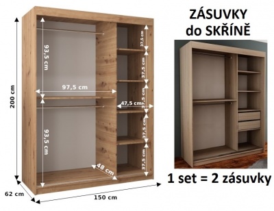 Šatní skříň Rokoko - 150 cm