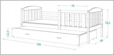 Postel pro 2 děti Kubus P2 190x80