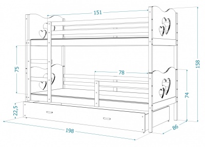 Patrová postel Max 190x80