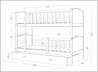 Patrová postel Tami 160x80