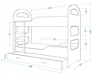 Patrová postel Dominik 190x80