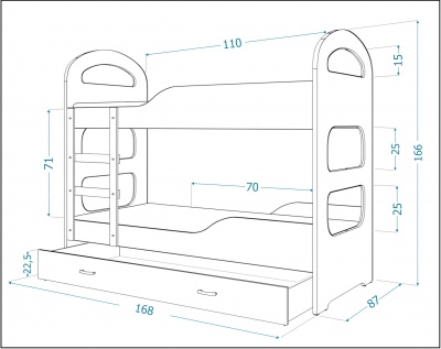 Patrová postel Dominik N 160x80