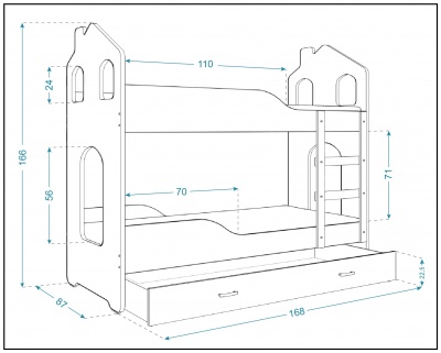 Patrová postel Dominik domek N 160x80