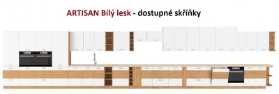 Kuchyňská skříňka Artisan bílý lesk - horní 50 GU-36 1F