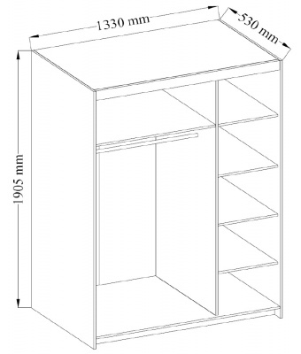 Skříň Elena 3D se zrcadlem