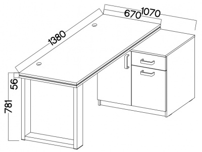 Psací stůl s komodou Malta 140 - DOPRAVA ZDARMA