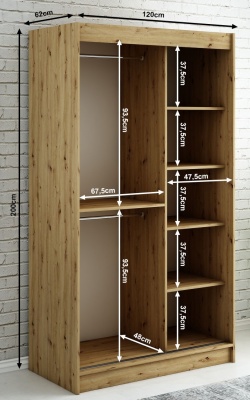 Šatní skříň Nebe T1 - 120 cm