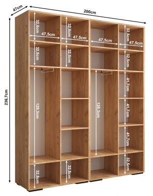 Šatní skříň Tahoe 2SZ - šířka 200 cm