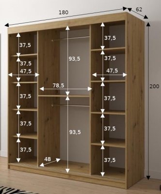 Šatní skříň Bastra - 180 cm