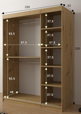 Šatní skříň Bastra 2 - 150 cm