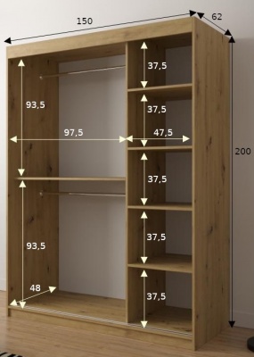 Šatní skříň Joko 2 - 150 cm