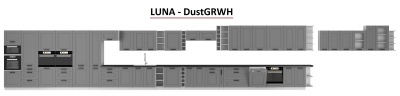 Kuchyňská skříňka Luna DustGRWH - horní rohová 58x58 GN-90 1F