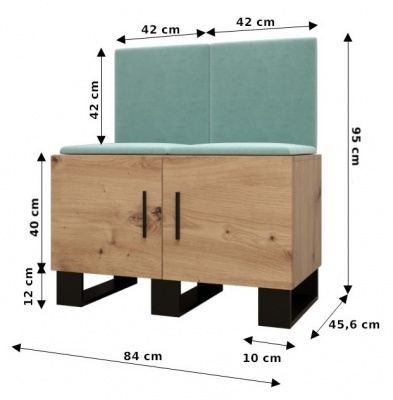 Předsíňová stěna Tina dub Artisan + Manila 02 - Sestava 19