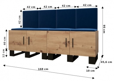 Předsíňová stěna Tina dub Artisan + Manila 02 - Sestava 20