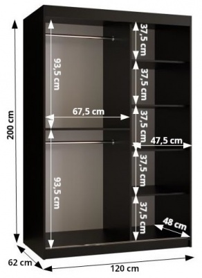 Šatní skříň Poleno 120 cm - bílý mat