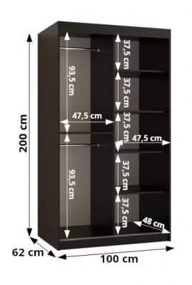 Šatní skříň Poleno 2 100 cm - dub Artisan