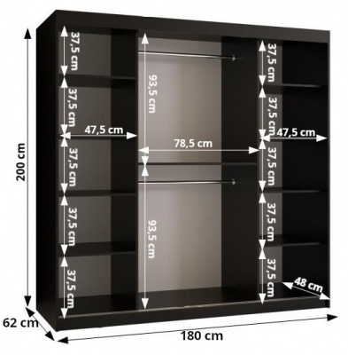 Šatní skříň Prkénka 1 180 - bílý mat