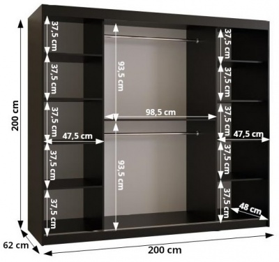 Šatní skříň Král T1 - 200 cm