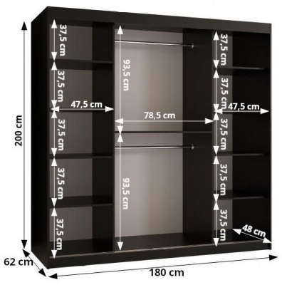 Šatní skříň Tafla Slim Jodelka 2 - 180 cm