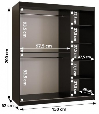 Šatní skříň Tafla Vlnka 1 - 150 cm