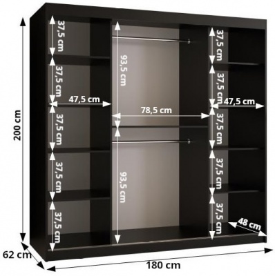 Šatní skříň Geometra - 180 cm