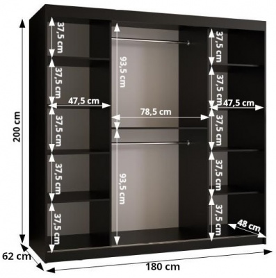 Šatní skříň Geometra 1 - 180 cm