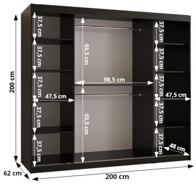 Šatní skříň Geometra 2 - 200 cm