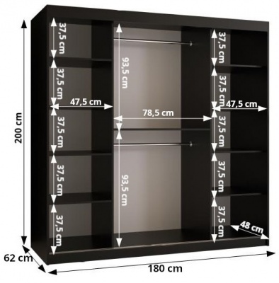 Šatní skříň Rejka - 180 cm