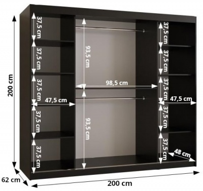 Šatní skříň Chile - 200 cm