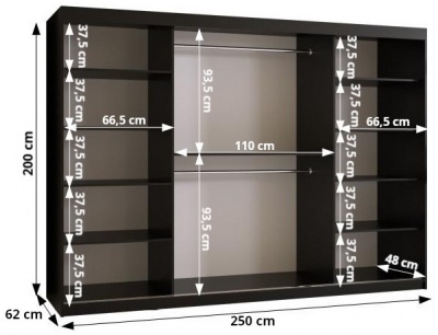 Šatní skříň Chile - 250 cm