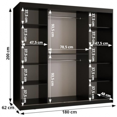 Šatní skříň Krychle - 180 cm