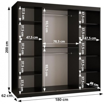 Šatní skříň Krychle 1 - 180 cm