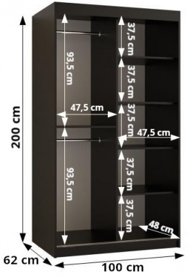 Šatní skříň Bera 1 - 100 cm