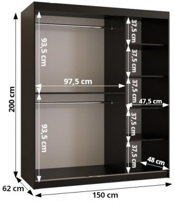 Šatní skříň Emka 1 - 150 cm