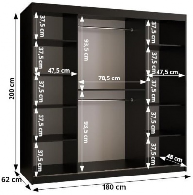 Šatní skříň Emka 2 - 180 cm