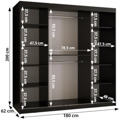 Šatní skříň Anrika 1 - 180 cm