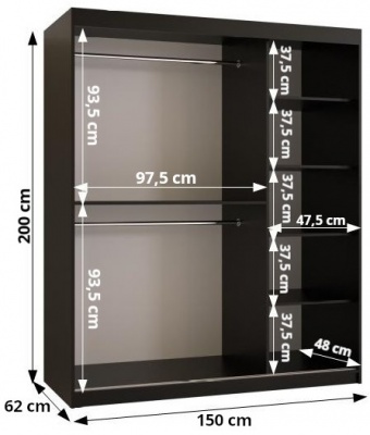 Šatní skříň Anrika 2 - 150 cm