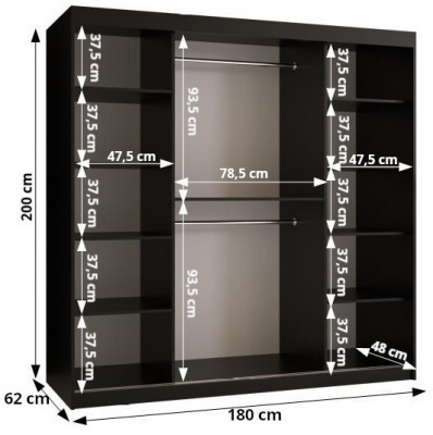 Šatní skříň Anrika 2 - 180 cm