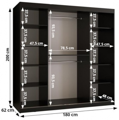 Šatní skříň Gerta 2 - 180 cm