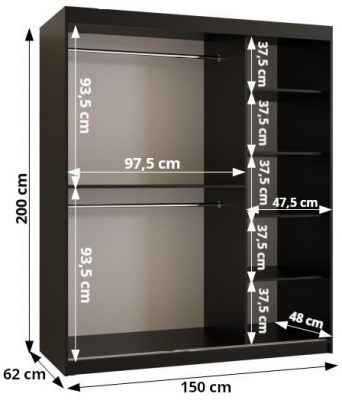 Šatní skříň Laos - 150 cm