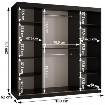 Šatní skříň Lekta 1 - 180 cm