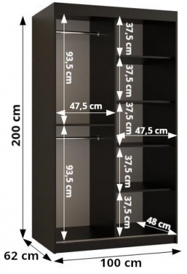 Šatní skříň Lekta 2 - 100 cm